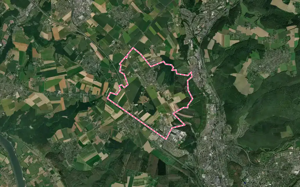Vue satellite de Saint-Jean-du-Cardonnay avec ses contours administratifs