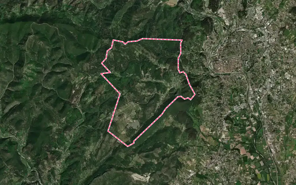 Vue satellite de Saint-Jean-du-Pin avec ses contours administratifs