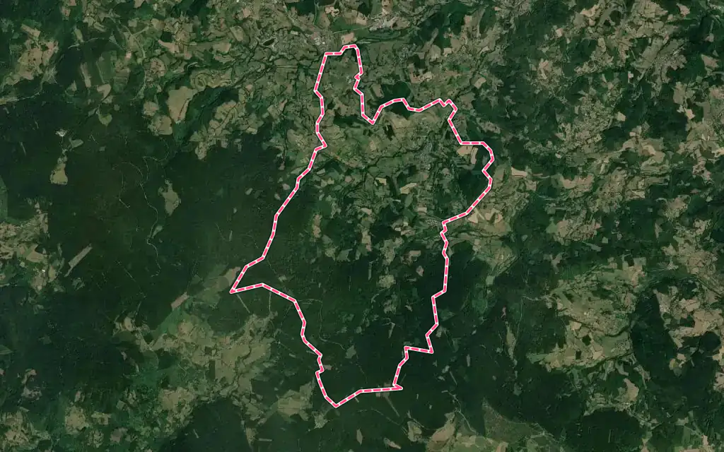Vue satellite de Saint-Jean-la-Vêtre avec ses contours administratifs