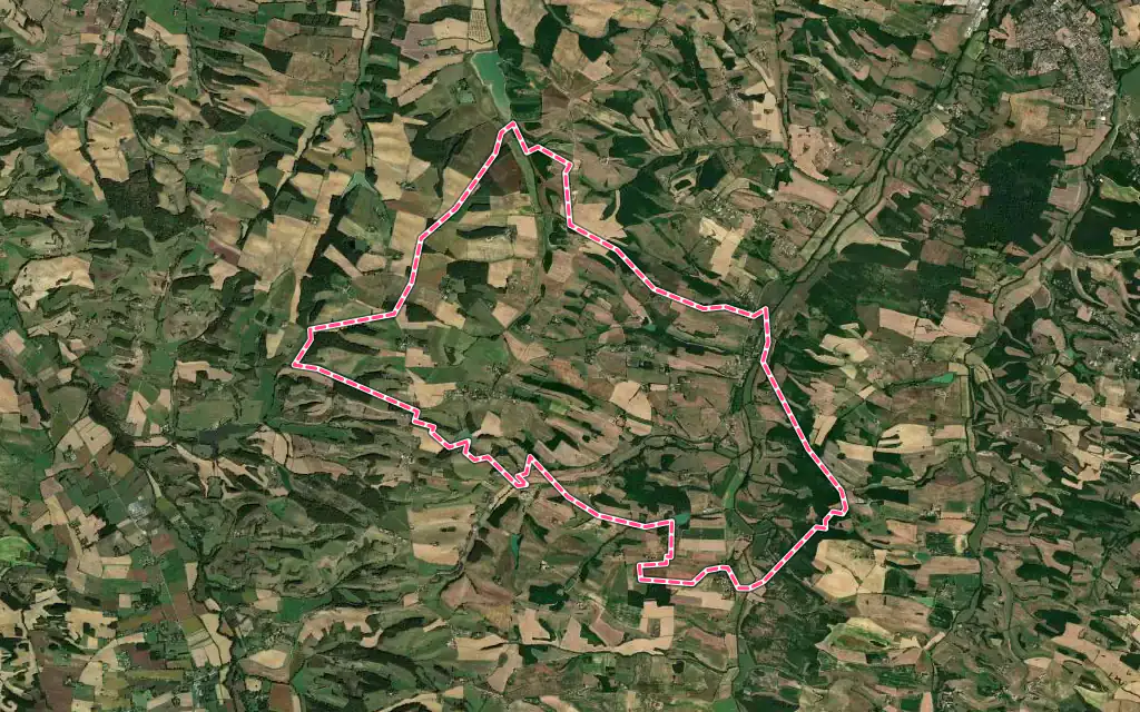 Vue satellite de Saint-Jean-le-Comtal avec ses contours administratifs