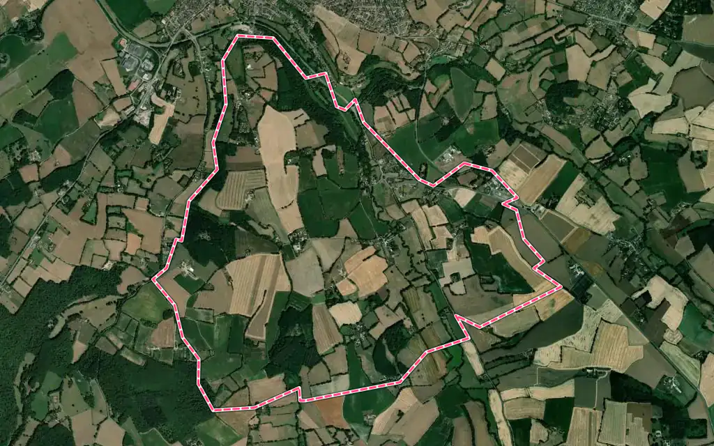 Vue satellite de Saint-Jean-Pierre-Fixte avec ses contours administratifs