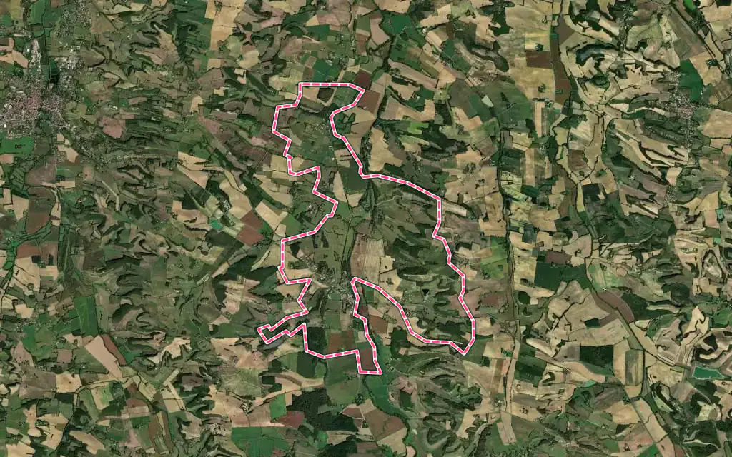 Vue satellite de Saint-Jean-Poutge avec ses contours administratifs