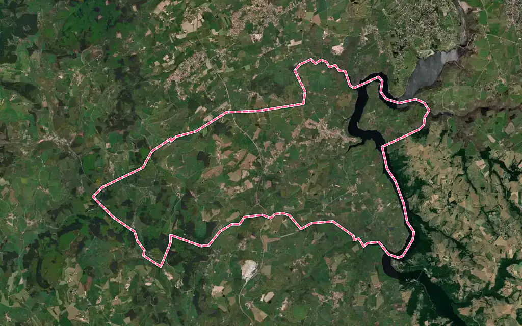Vue satellite de Saint-Jean-Saint-Maurice-sur-Loire avec ses contours administratifs
