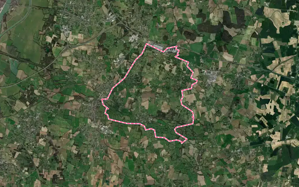 Vue satellite de Saint-Jean-sur-Veyle avec ses contours administratifs