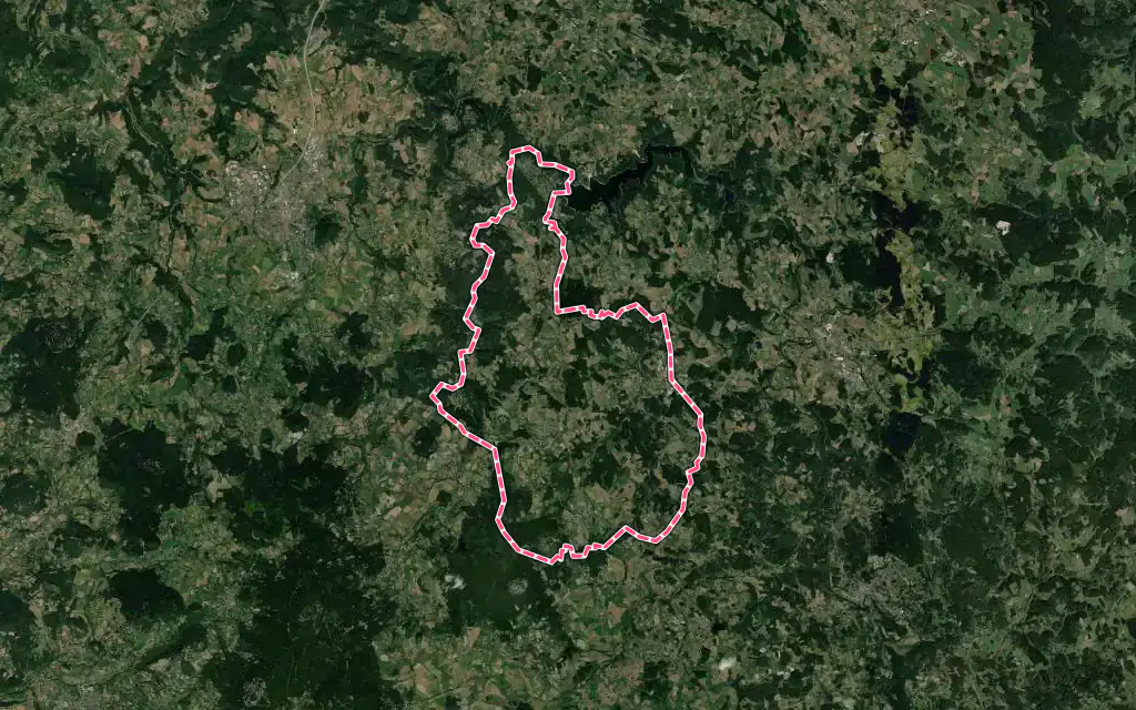 Vue satellite de Saint-Jeures avec ses contours administratifs