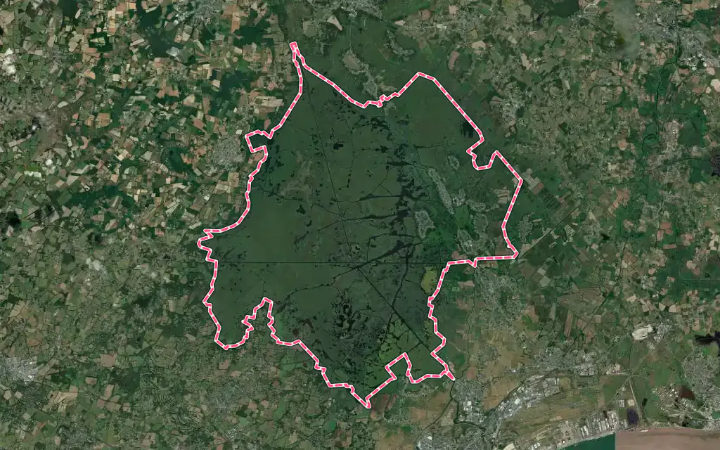 Vue satellite de Saint-Joachim avec ses contours administratifs