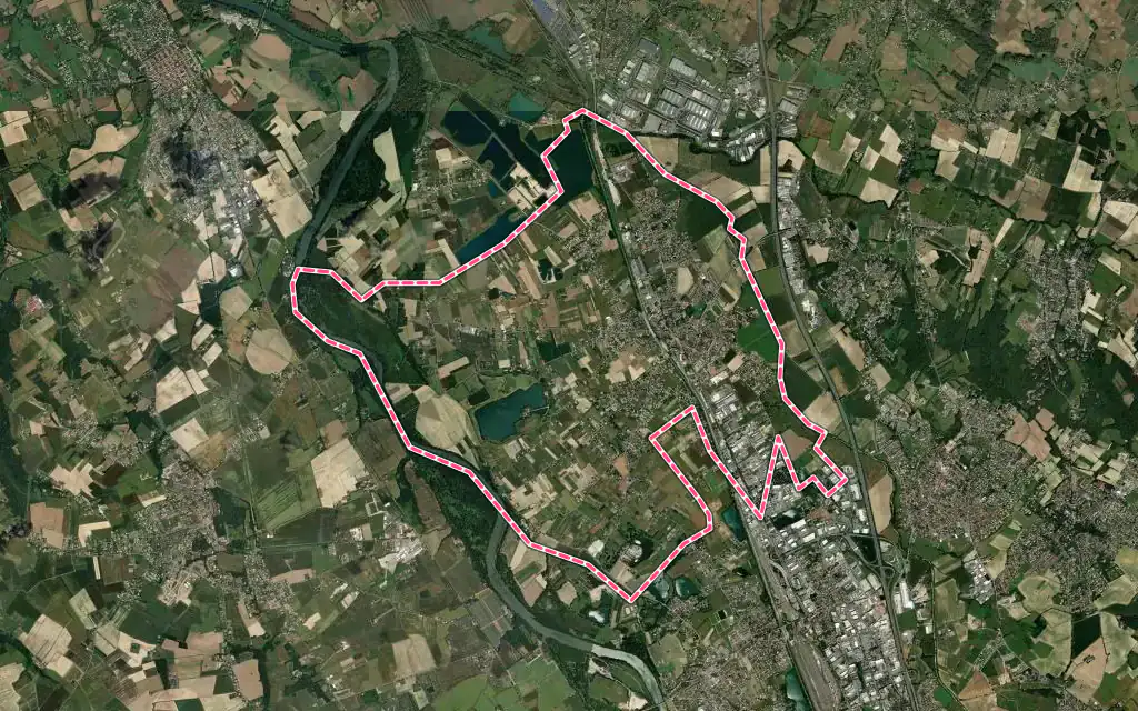 Vue satellite de Saint-Jory avec ses contours administratifs