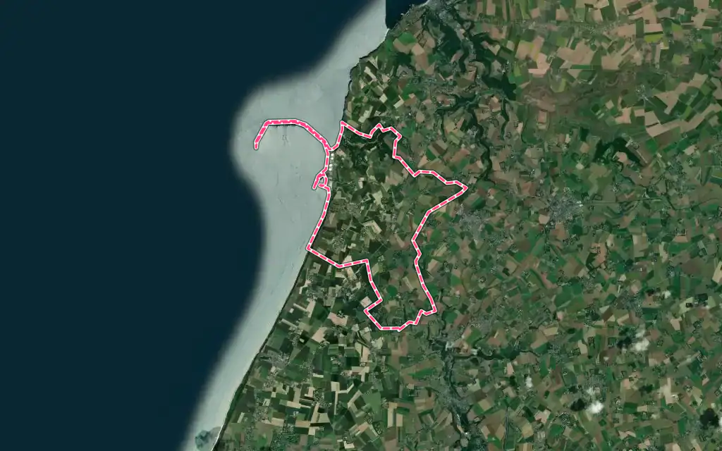 Vue satellite de Saint-Jouin-Bruneval avec ses contours administratifs