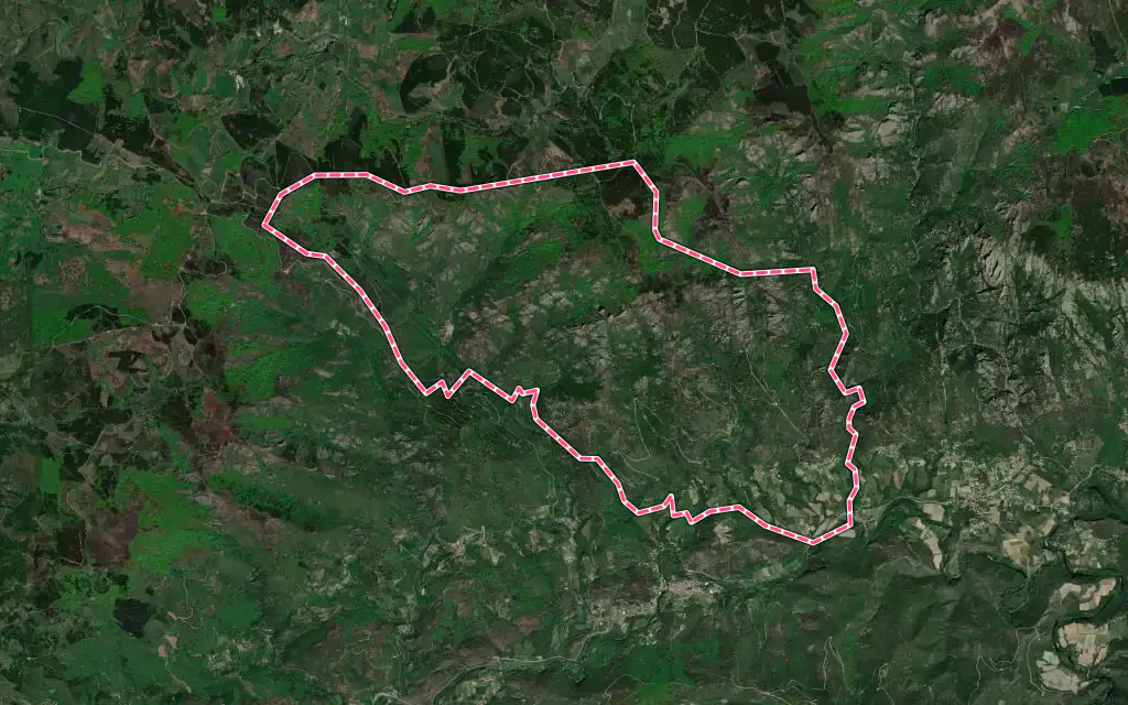 Vue satellite de Saint-Julien avec ses contours administratifs