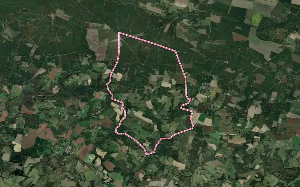 Vue satellite de Saint-Julien-d'Armagnac avec ses contours administratifs