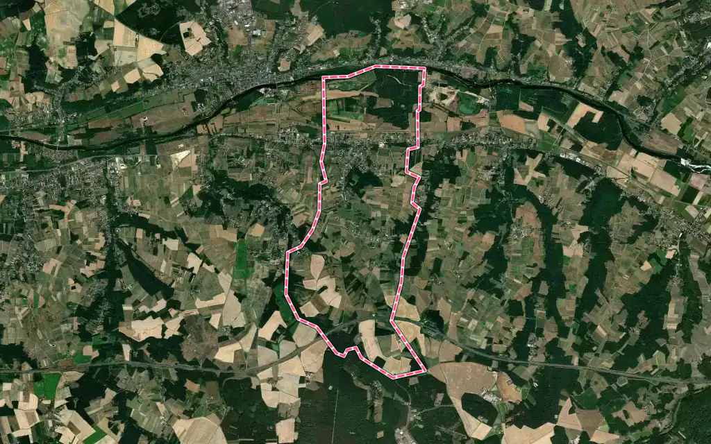 Vue satellite de Saint-Julien-de-Chédon avec ses contours administratifs