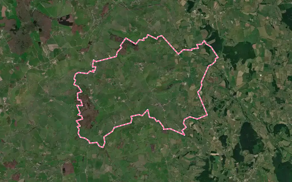 Vue satellite de Saint-Julien-de-Civry avec ses contours administratifs