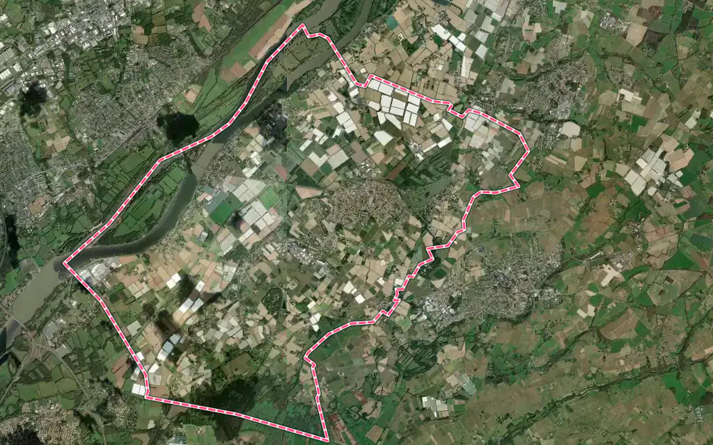 Vue satellite de Saint-Julien-de-Concelles avec ses contours administratifs