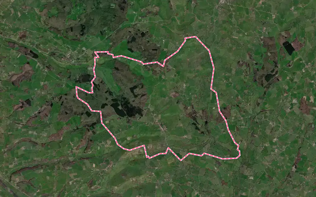 Vue satellite de Saint-Julien-de-Jonzy avec ses contours administratifs