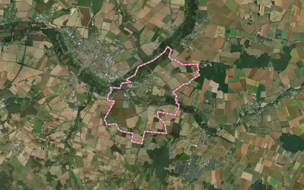 Vue satellite de Saint-Julien-de-l'Escap avec ses contours administratifs