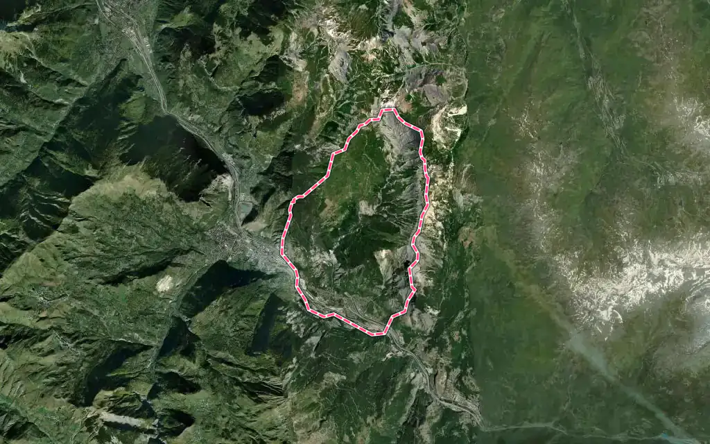Vue satellite de Saint-Julien-Mont-Denis avec ses contours administratifs