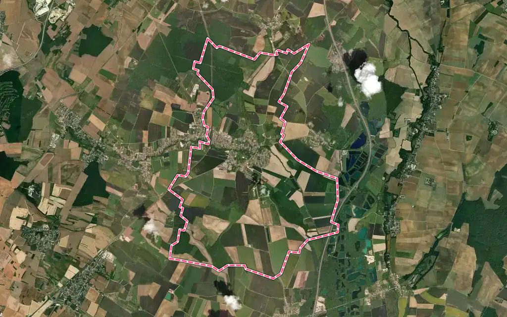 Vue satellite de Saint-Julien avec ses contours administratifs