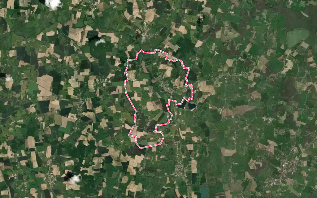 Vue satellite de Saint-Julien-sur-Reyssouze avec ses contours administratifs