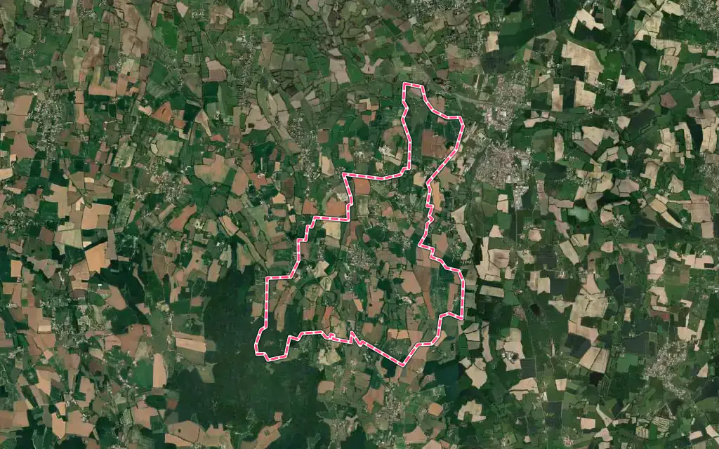Vue satellite de Saint-Julien-sur-Veyle avec ses contours administratifs