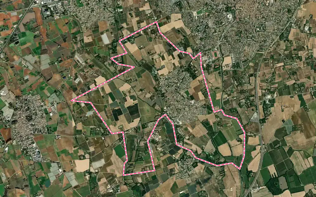 Vue satellite de Saint-Just avec ses contours administratifs