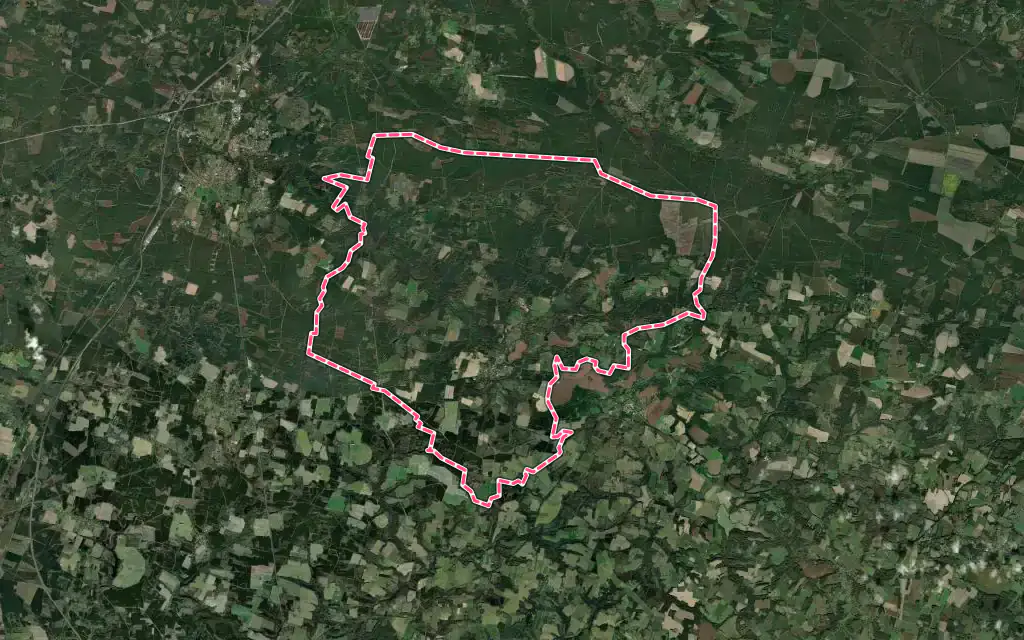 Vue satellite de Saint-Justin avec ses contours administratifs