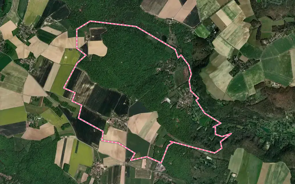Vue satellite de Saint-Lambert avec ses contours administratifs