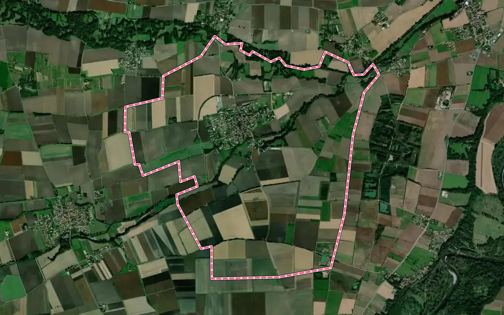 Vue satellite de Saint-Laure avec ses contours administratifs