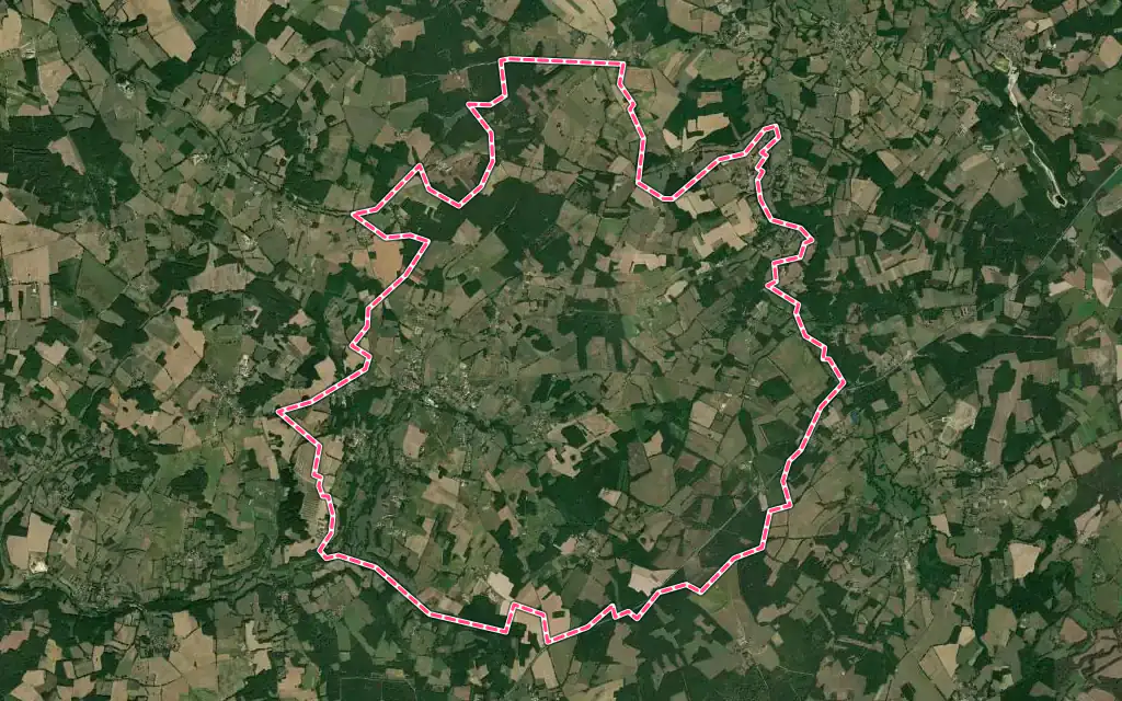 Vue satellite de Saint-Laurent-de-Céris avec ses contours administratifs