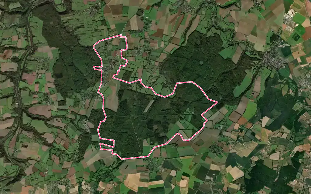 Vue satellite de Saint-Laurent-de-Condel avec ses contours administratifs