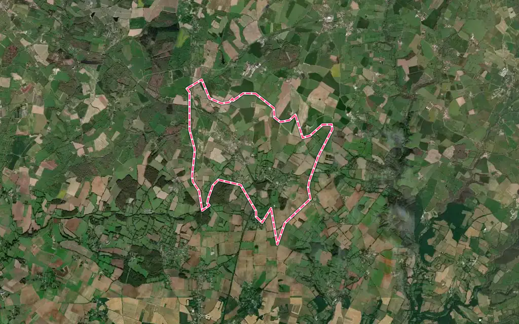 Vue satellite de Saint-Laurs avec ses contours administratifs