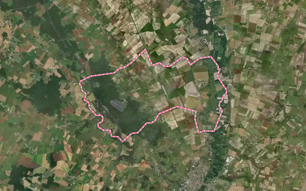 Vue satellite de Saint-Léger avec ses contours administratifs