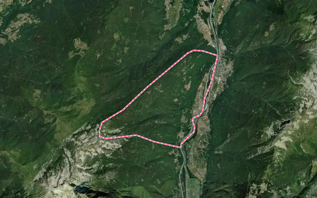 Vue satellite de Saint-Léger avec ses contours administratifs