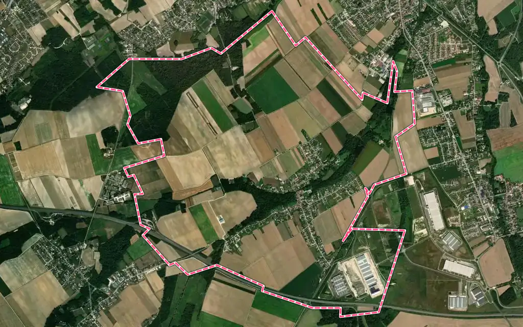 Vue satellite de Saint-Léger-près-Troyes avec ses contours administratifs