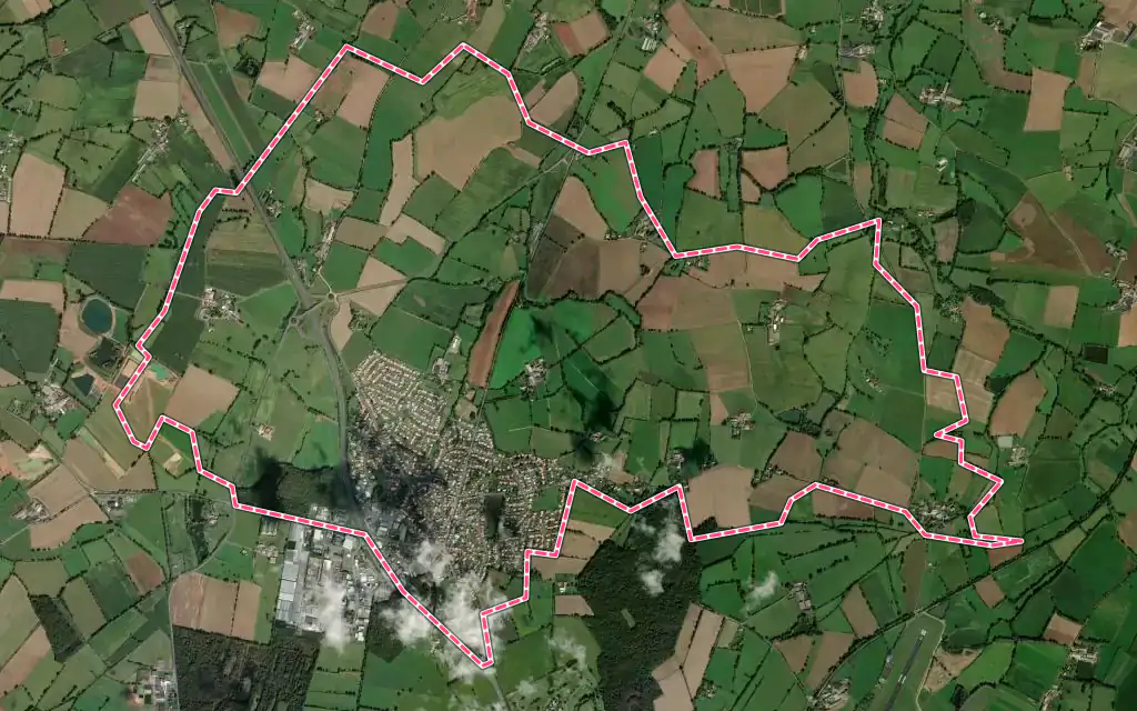 Vue satellite de Saint-Léger-sous-Cholet avec ses contours administratifs
