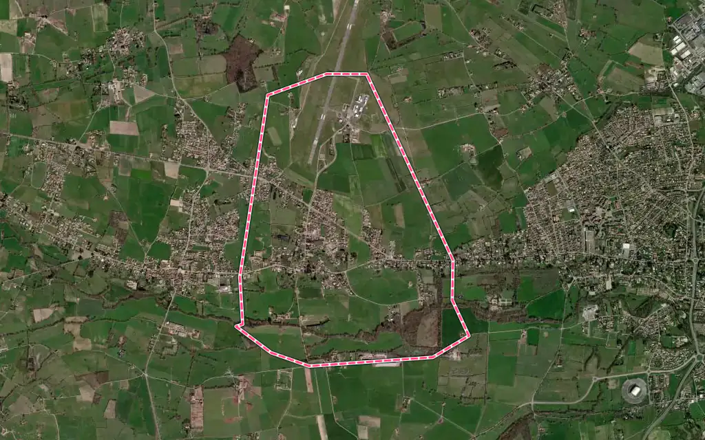 Vue satellite de Saint-Léger-sur-Roanne avec ses contours administratifs