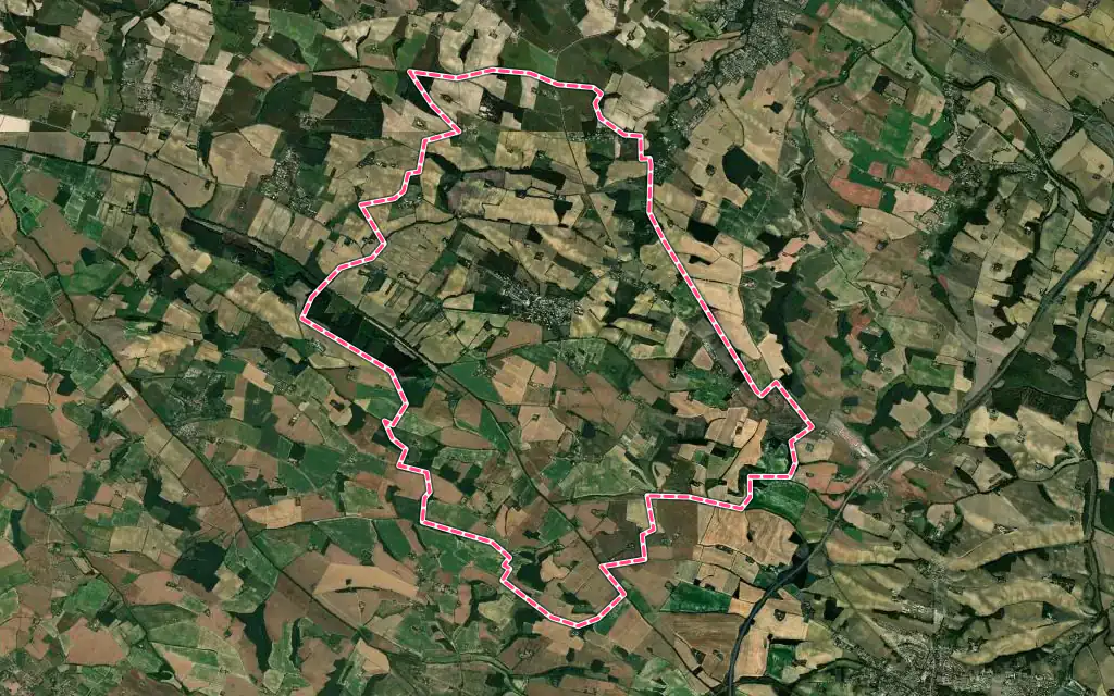 Vue satellite de Saint-Léon avec ses contours administratifs