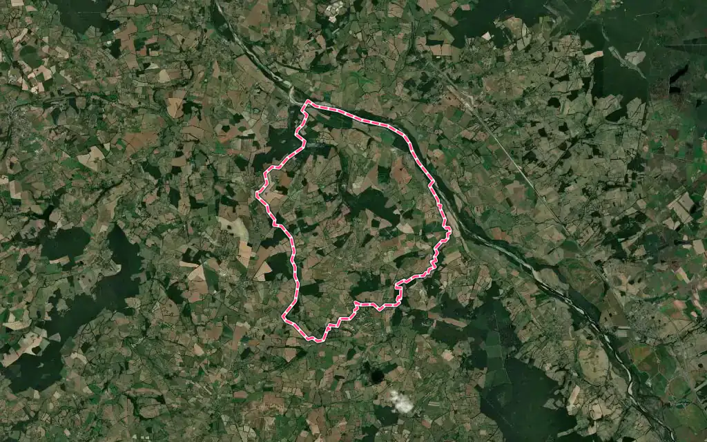 Vue satellite de Saint-Léopardin-d'Augy avec ses contours administratifs