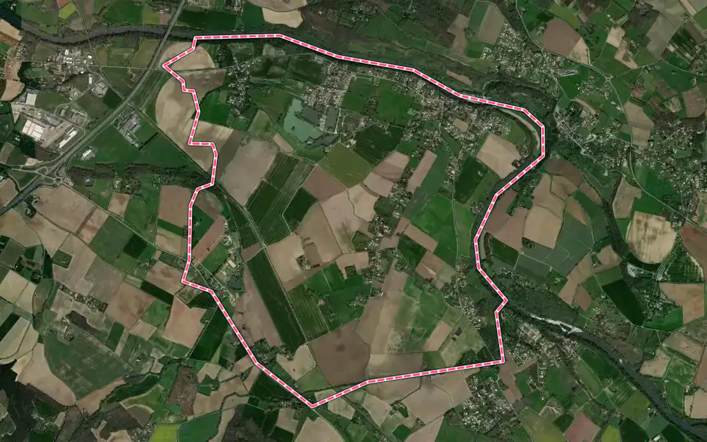 Vue satellite de Saint-Lieux-lès-Lavaur avec ses contours administratifs