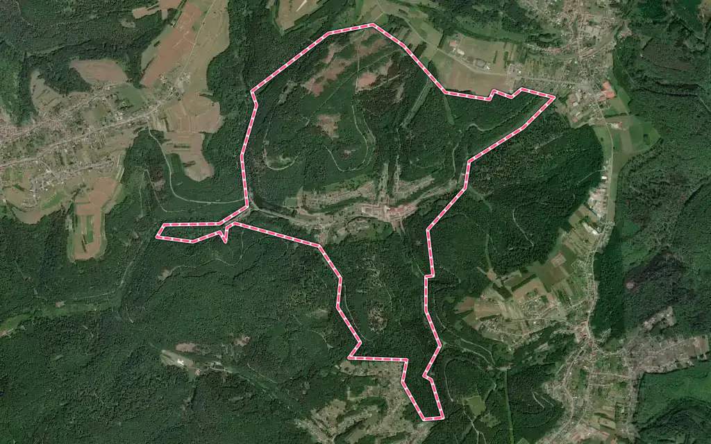Vue satellite de Saint-Louis-lès-Bitche avec ses contours administratifs