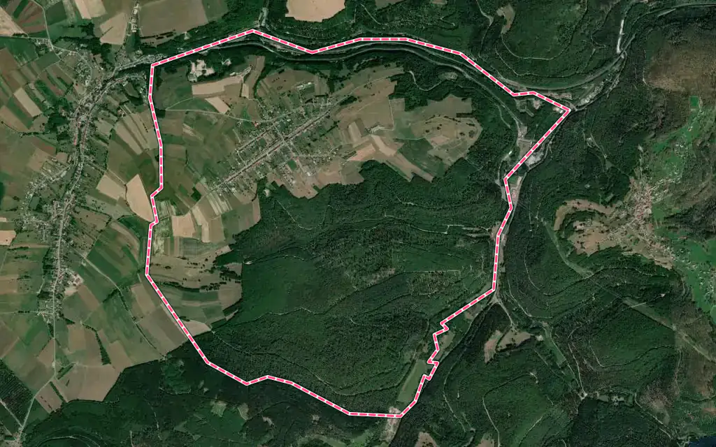 Vue satellite de Saint-Louis avec ses contours administratifs