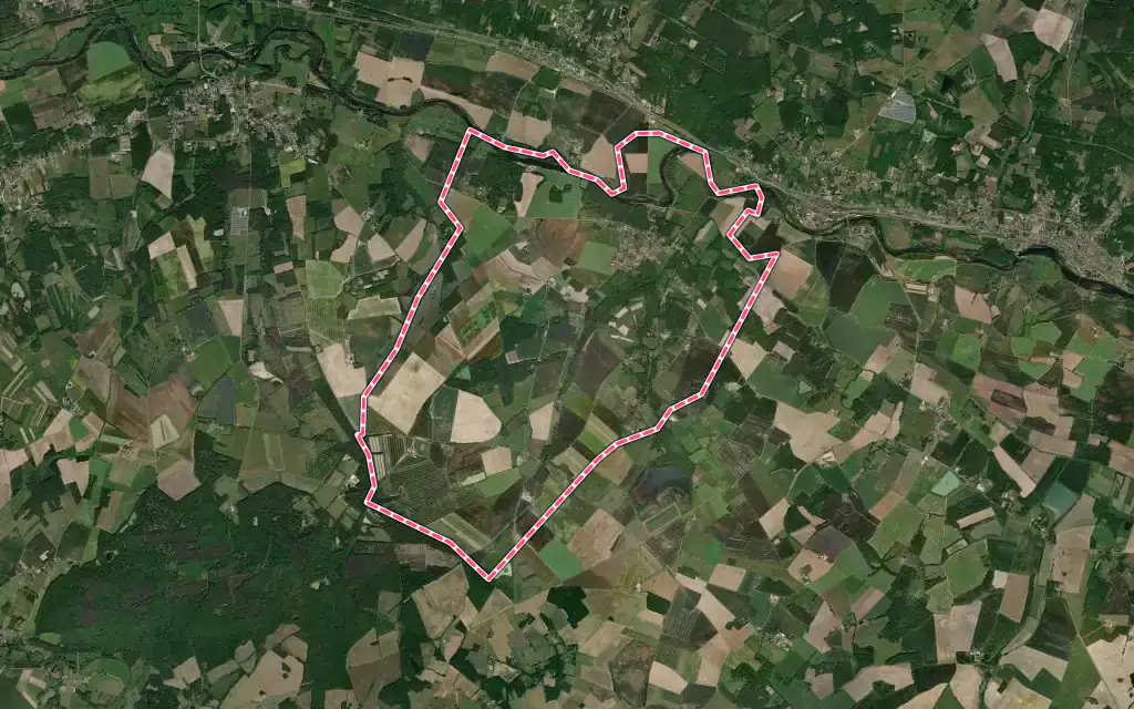 Vue satellite de Saint-Loup avec ses contours administratifs