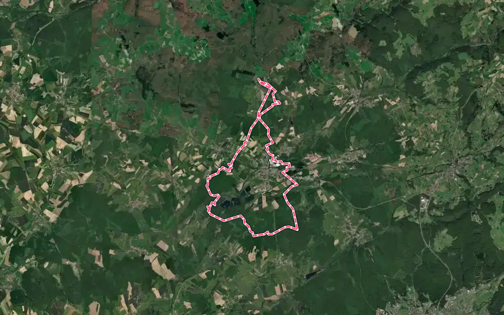 Vue satellite de Saint-Loup-sur-Semouse avec ses contours administratifs