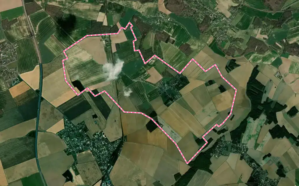 Vue satellite de Saint-Luc avec ses contours administratifs