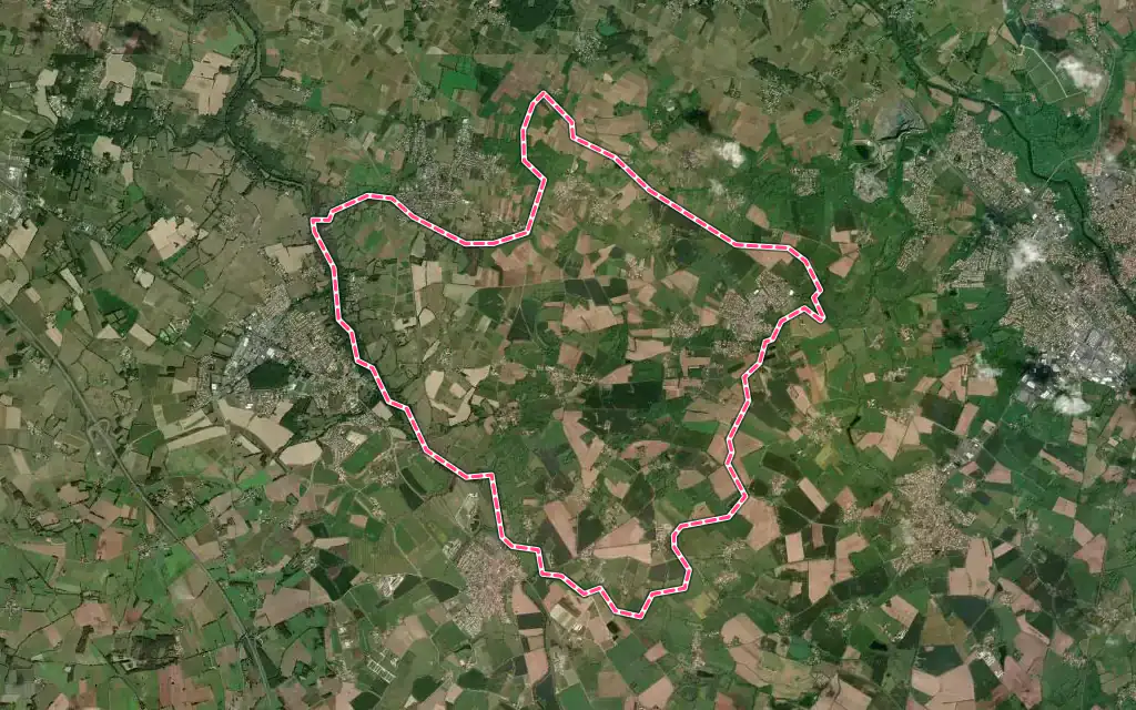 Vue satellite de Saint-Lumine-de-Clisson avec ses contours administratifs