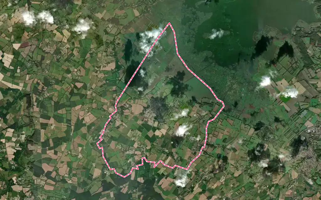 Vue satellite de Saint-Lumine-de-Coutais avec ses contours administratifs