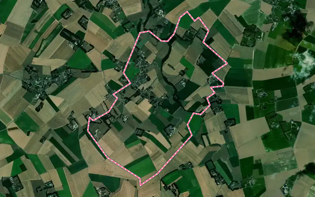 Vue satellite de Saint-Maclou-la-Brière avec ses contours administratifs