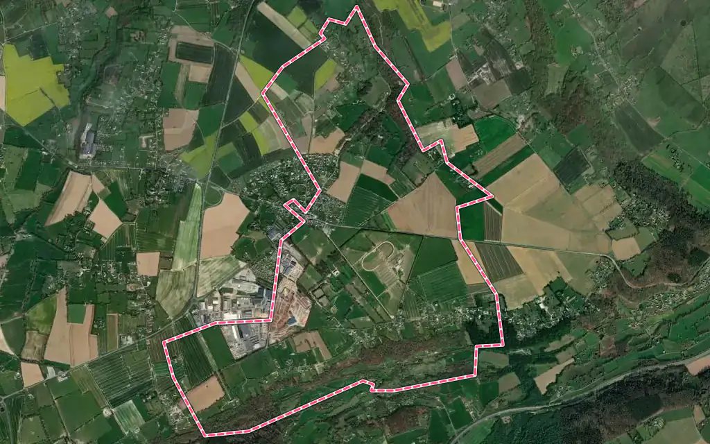 Vue satellite de Saint-Maclou avec ses contours administratifs