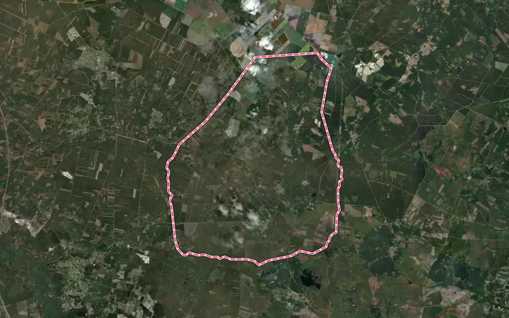 Vue satellite de Saint-Magne avec ses contours administratifs
