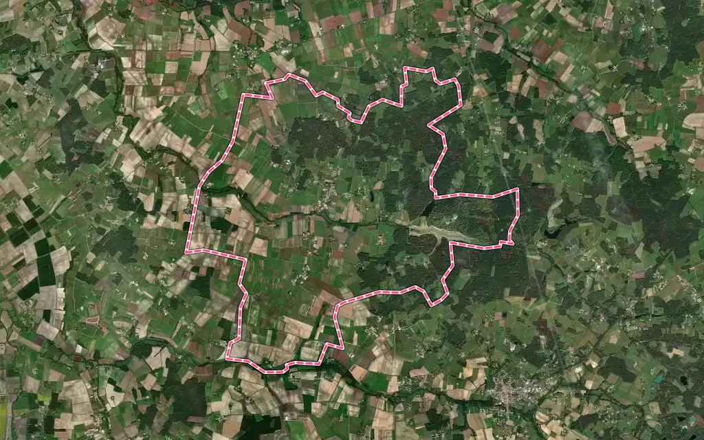 Vue satellite de Saint-Maigrin avec ses contours administratifs