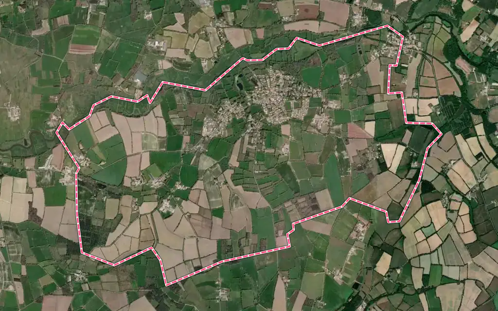 Vue satellite de Saint-Maixent-sur-Vie avec ses contours administratifs
